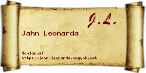 Jahn Leonarda névjegykártya